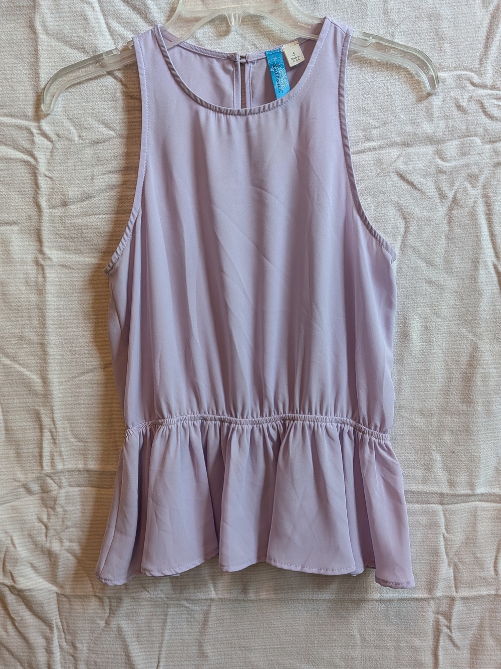 Francesca's Light Lavender Peplum Blouse